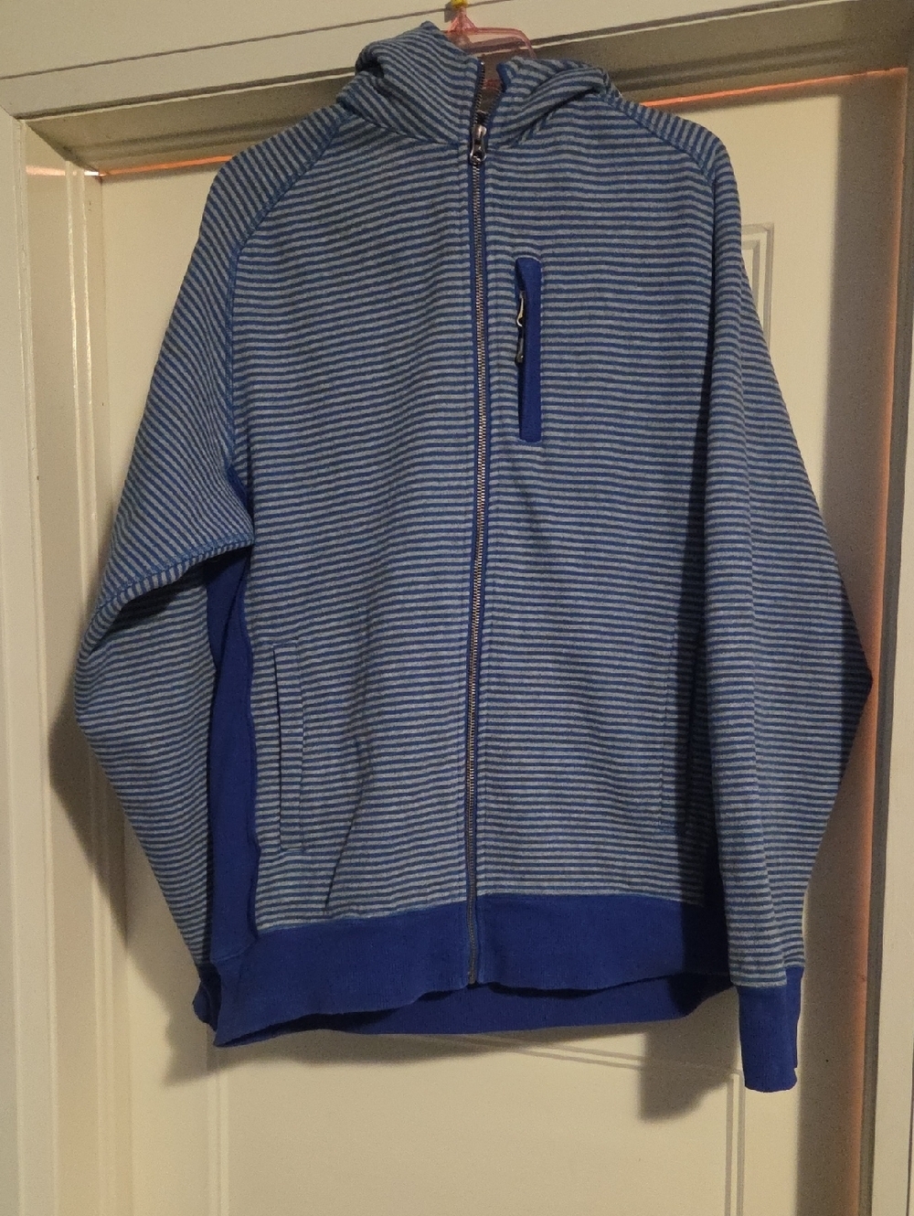 Lululemon Women's Blue Striped Zip-Front Hoodie Sweater - Picture 1 of 6